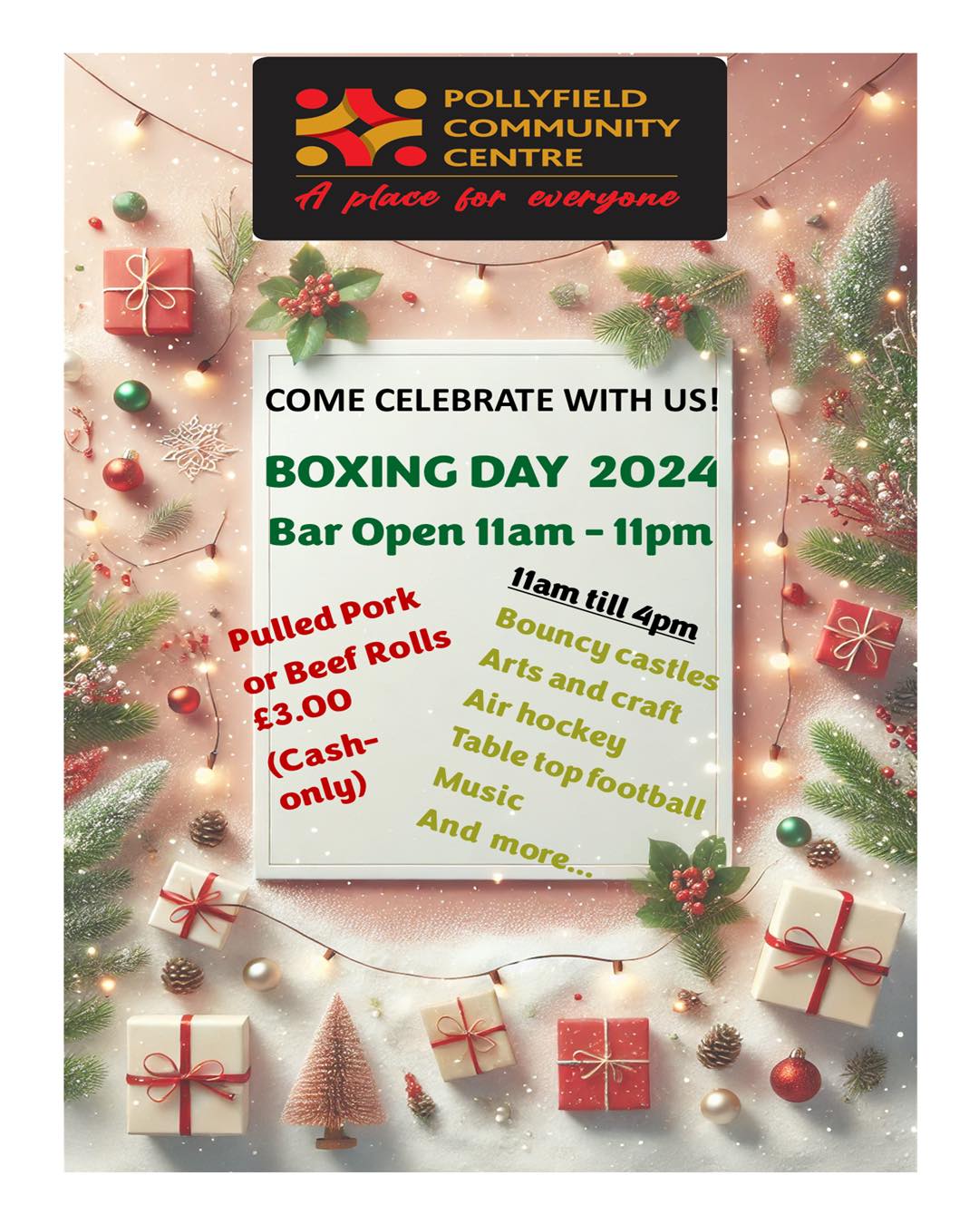 Boxing Day 2024 at Pollyfield Community Centre Discover Bideford